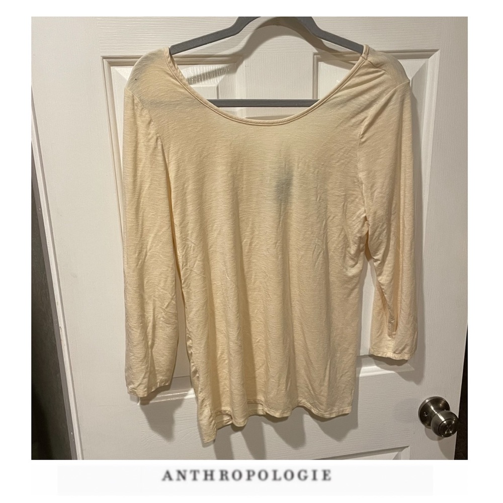 Anthropologie Left Coast Dolan Cream Top - Picture 1 of 5